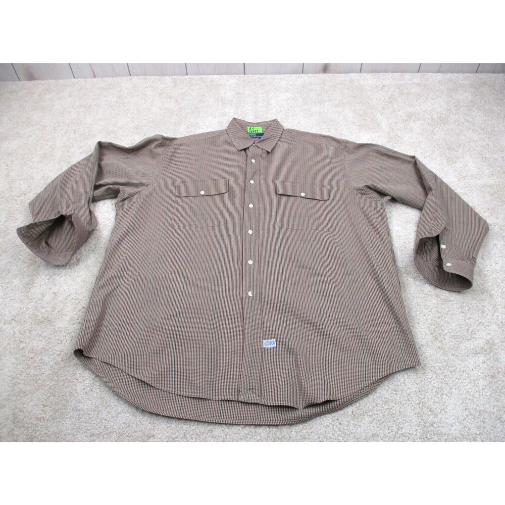 Polo Ralph Lauren Shirt Adult Large Brown Plaid Cotton Long Sleeve Button Up Men